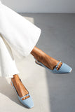 Cut-out slingback ballerinas in square-toe