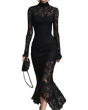 Julia | Black Lace Maxi Dress