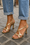 Evelyn | Golden Summer Charm Heeled Sandals